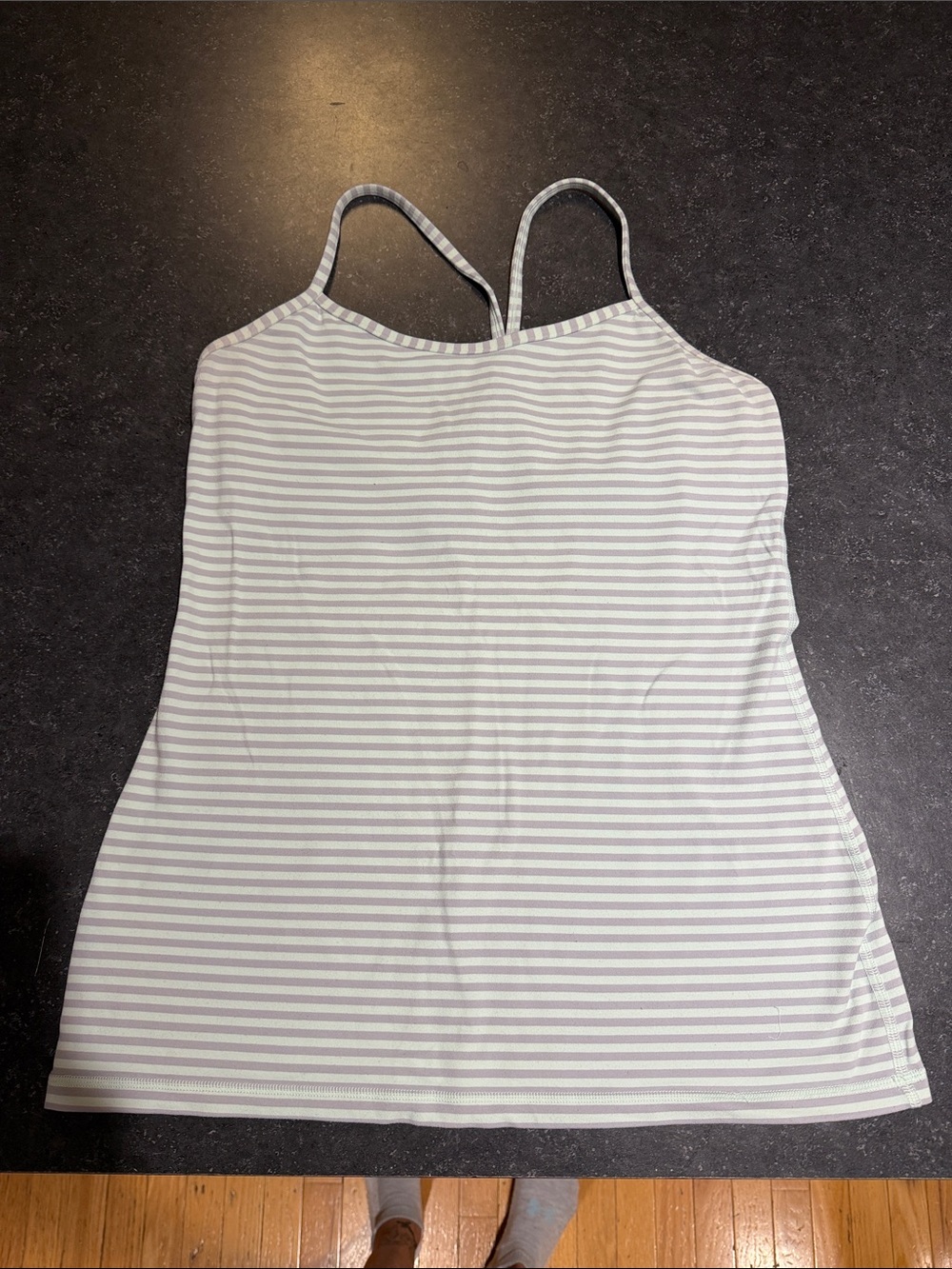 lululemon athletica Striped Tank Top in White and Light Gray